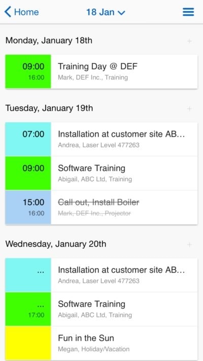 Project scheduling app
